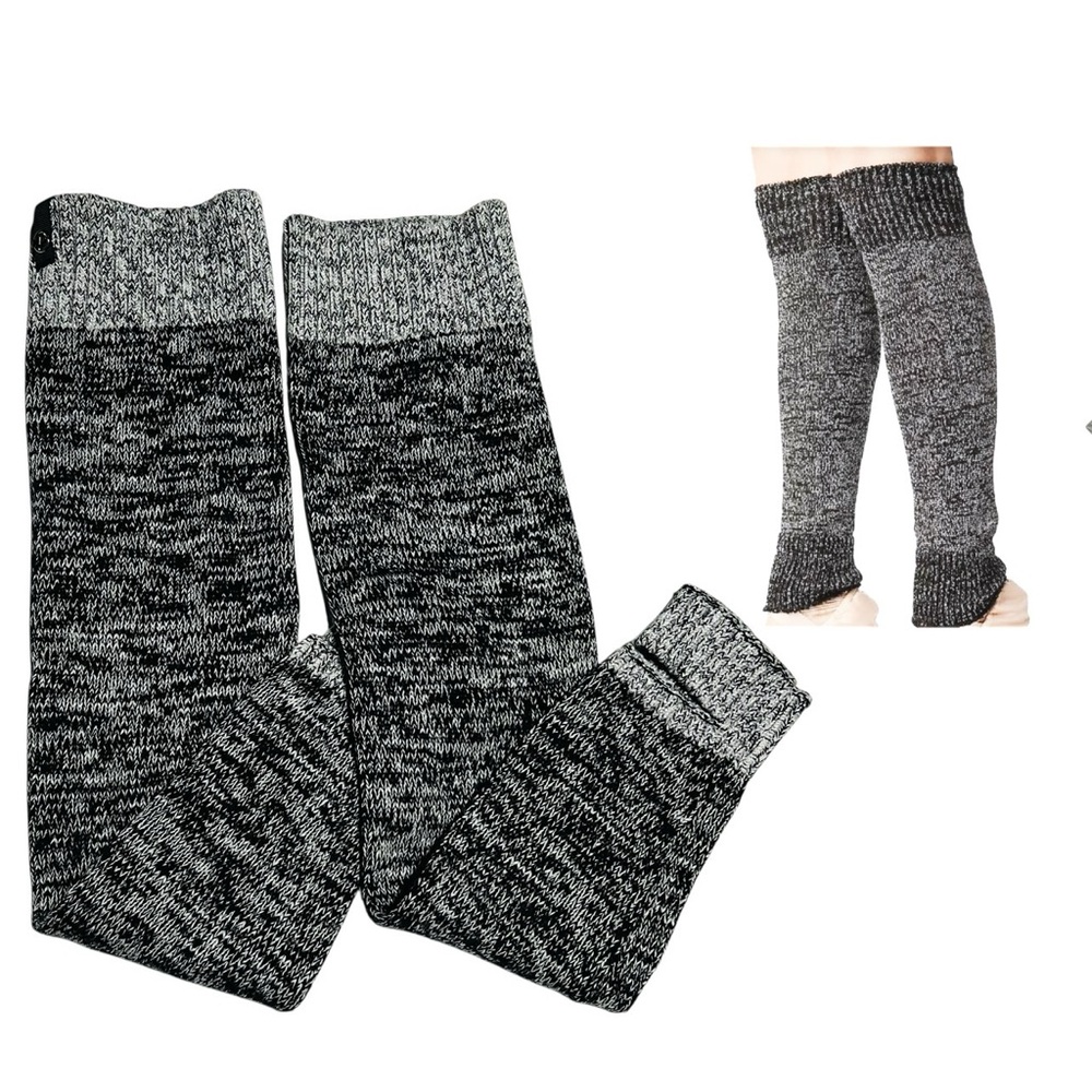Ivivva Black and Gray Knit Dance Leg Warmers